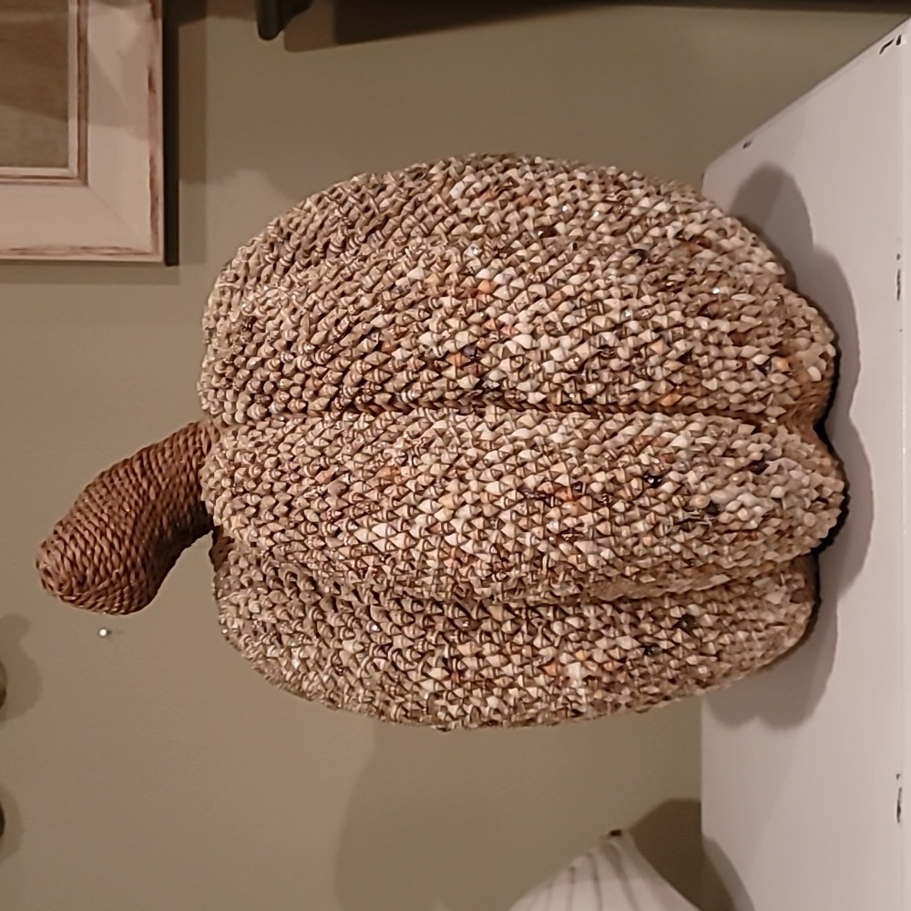 Large sparkly seashell pumpkin